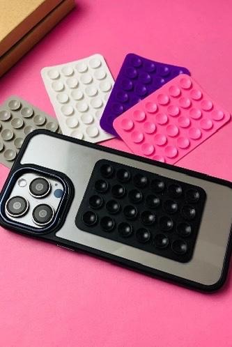 Mobile Bubble Grip | Silicone Suction Both Side Bubble Grip Cup Phone Strong Holder For Hands-Free Use | Universal Mobile Phone Stand (Random Color)